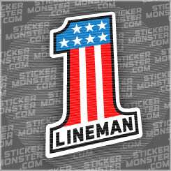 #3 LINEMAN - HARDHAT STICKER