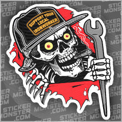 #19 IRONWORKER - HARDHAT STICKER