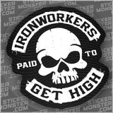 #44 IRONWORKER - HARDHAT STICKER